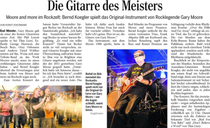 Moore and More - a tribute to Gary Moore in der Presse 2015