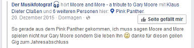 Publikumsmeinungen zu Moore and More - a tribute to Gary Moore